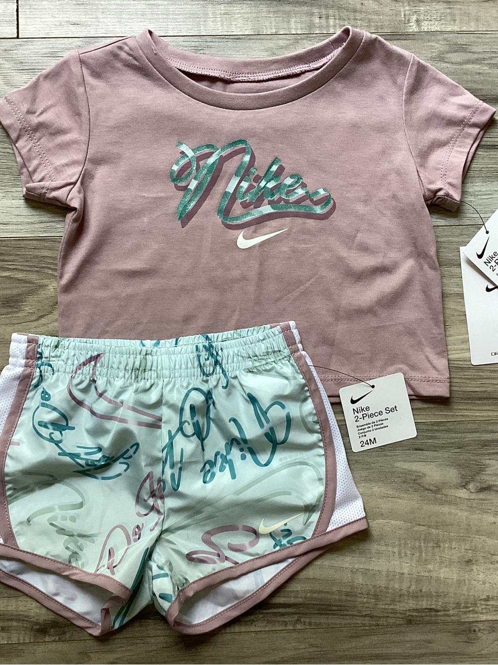 Nike Girls Two-Piece Tee & Shorts Set size 24 months(NWT) ~FIRM, NO OFFERS~